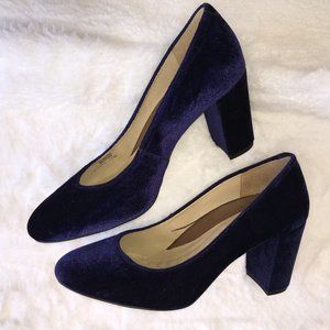 Relisted - Beautiful Royal Blue Velvet Pumps in Size 12W